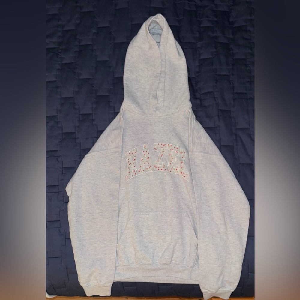 Hazel Botique- Gray Hoodie with Cherries GUC!